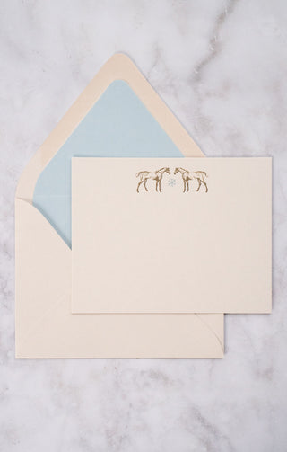 Limited Edition: “Petit Flocon” (Little Snowflake) Foil Stamped Correspondence Cards in Cream