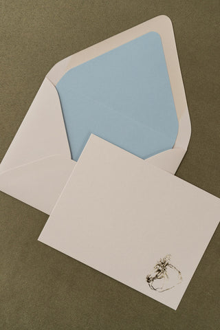 Mixed "Fancy Ponies" Foil Stamped Correspondence Cards in Cream & Gold