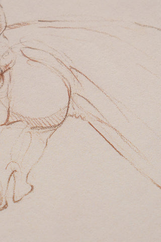 Photo of a print of a mixed media line drawing of a horse by equine artist Danielle Demers