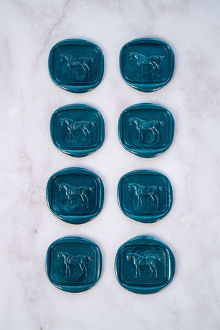 Set of 8 Standing Horse Wax Seals