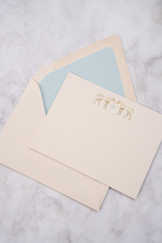 Limited Edition: “Petit Flocon” (Little Snowflake) Foil Stamped Correspondence Cards in Cream