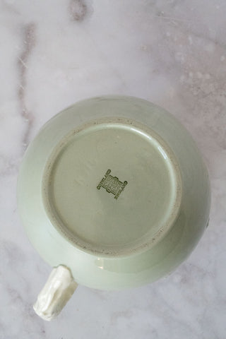 Vintage Copeland Spode England "Fortuna" Sage Green Pitcher with Cream Hunt Scene