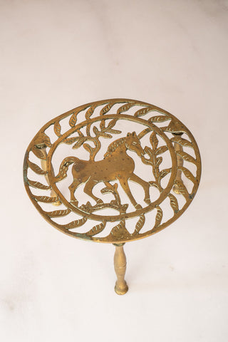 Vintage Brass Unicorn Trivet / Kettle Stand