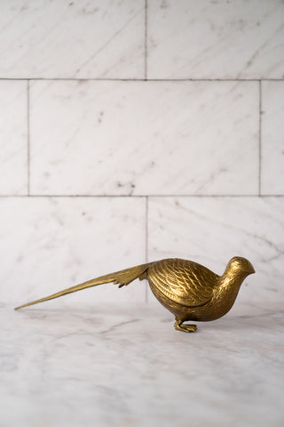 Mid-Century Vintage Solid Brass Pheasant