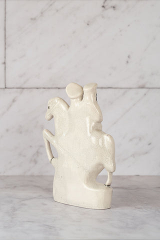 19th C. English Staffordshire Figurine: "Returning Home (from Market)" Couple on Horseback