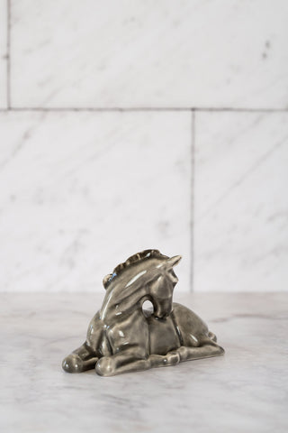 Vintage Gray Glazed Ceramic Foal by "H. Butters"