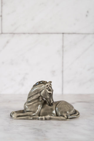 Vintage Gray Glazed Ceramic Foal by "H. Butters"