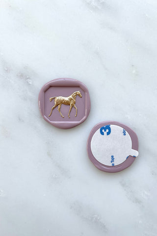 Set of 8 Walking Horse Wax Seals with Metallic Painted Detail